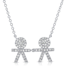 Load image into Gallery viewer, 14k Gold &amp; Diamond Two Boy Necklace