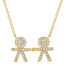 Load image into Gallery viewer, 14k Gold &amp; Diamond Two Boy Necklace