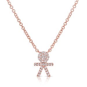 14K Gold & Diamond Boy Pendant