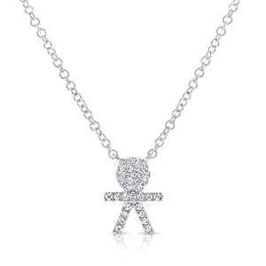 14K Gold & Diamond Boy Pendant