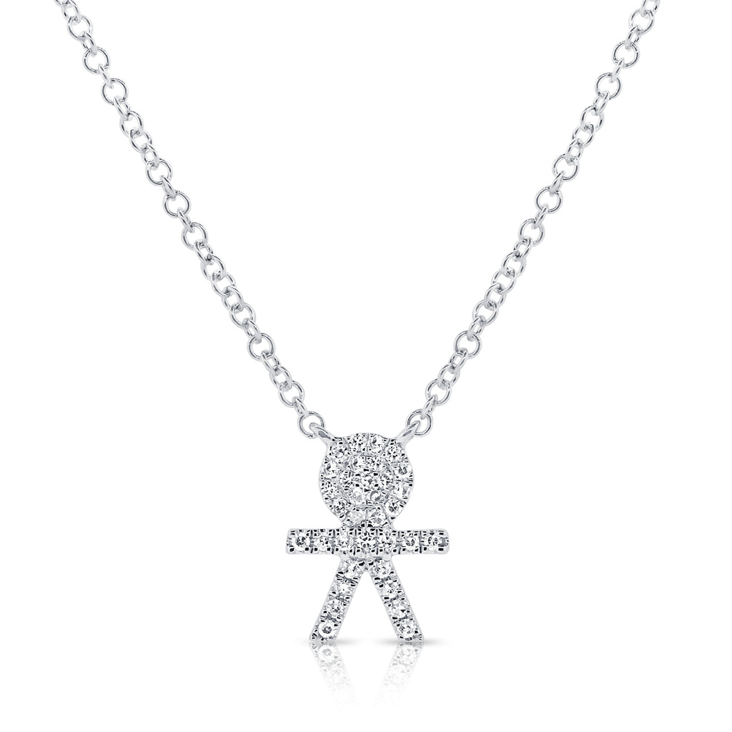 14K Gold & Diamond Boy Pendant