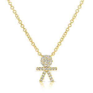 14K Gold & Diamond Boy Pendant