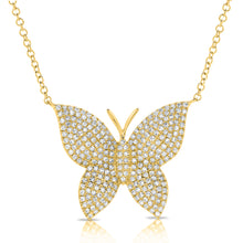 Load image into Gallery viewer, 14K Gold &amp; Diamond Butterfly Necklace