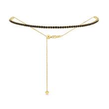 Load image into Gallery viewer, 14K Gold &amp; Black Diamond Choker Necklace