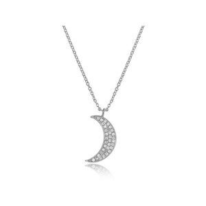14K Gold & Diamond Moon Necklace