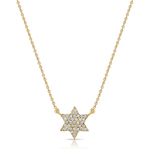 14K Gold & Diamond Star of David Necklace