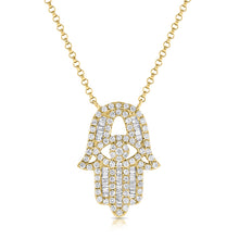 Load image into Gallery viewer, 14K Gold Diamond Hand of Gd Necklace