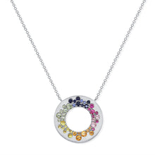 Load image into Gallery viewer, 14k Gold &amp; Multi-Gemstone Rainbow Circle Necklace