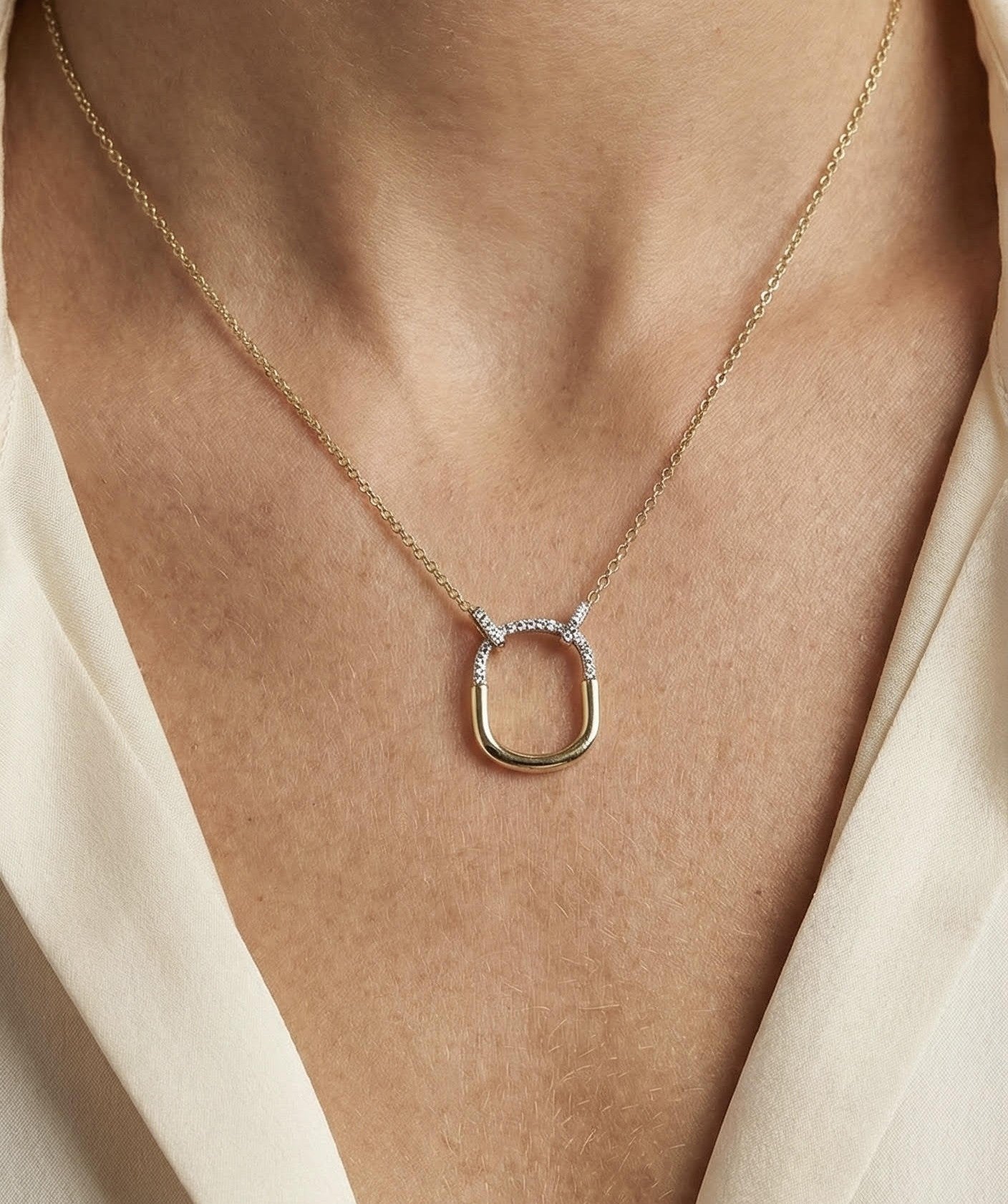 14K Gold Diamond Necklace- 0.09 CT