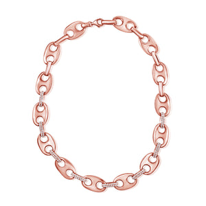 14K Gold & Diamond Link Necklace
