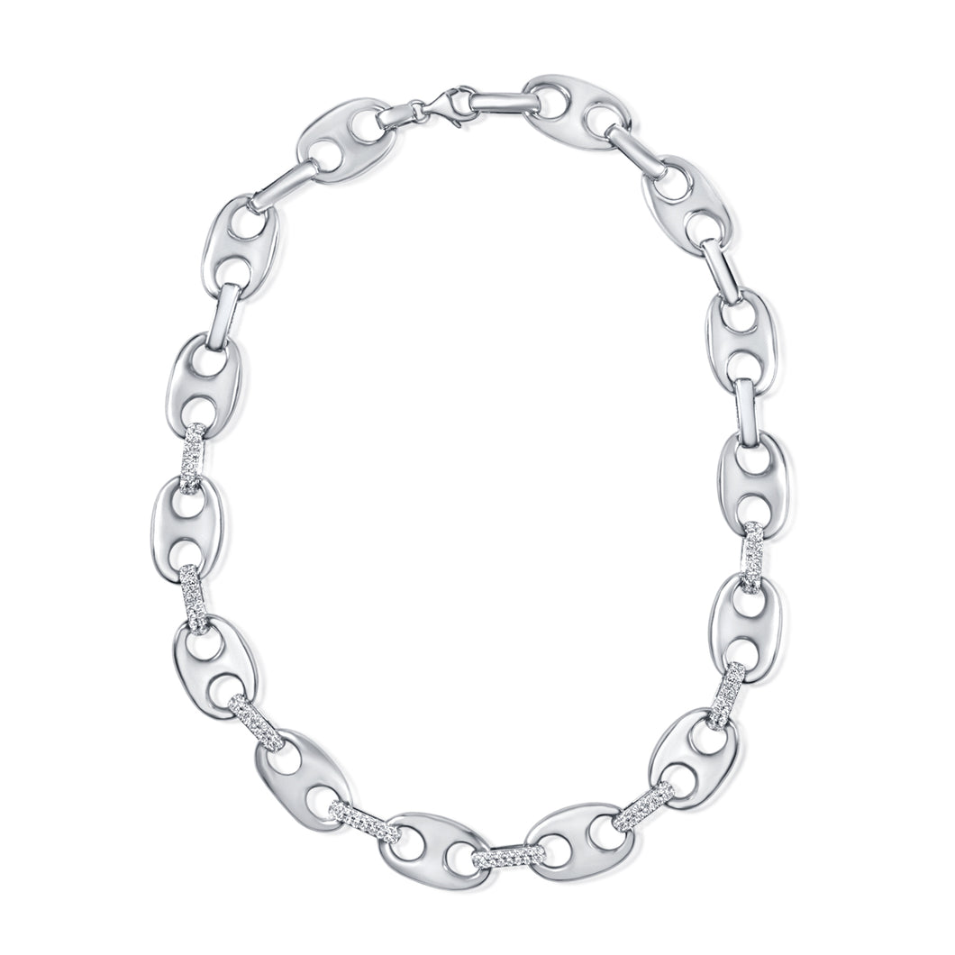 14K Gold & Diamond Link Necklace