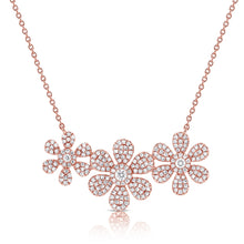 Load image into Gallery viewer, 14K Gold &amp; Diamond Flower Necklace