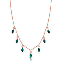 Load image into Gallery viewer, 14K Gold Malachite &amp; Diamond Dangle Necklace