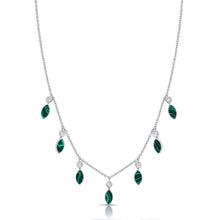 Load image into Gallery viewer, 14K Gold Malachite &amp; Diamond Dangle Necklace