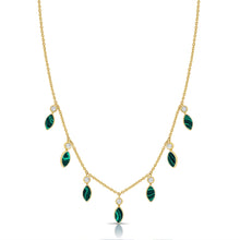 Load image into Gallery viewer, 14K Gold Malachite &amp; Diamond Dangle Necklace