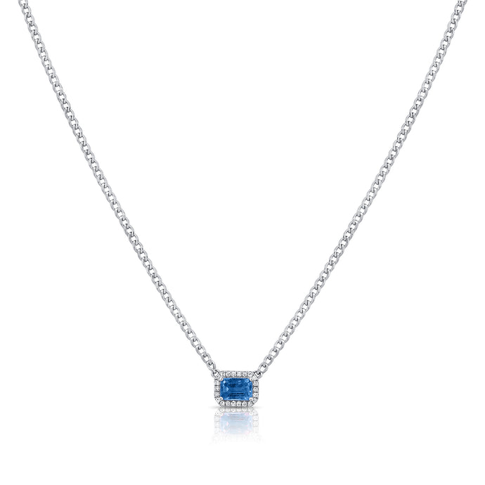 14K Gold Sapphire & Diamond Link Necklace