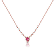 Load image into Gallery viewer, 14K Gold Pink Sapphire &amp; Diamond Necklace