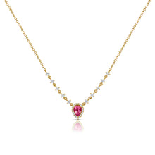 Load image into Gallery viewer, 14K Gold Pink Sapphire &amp; Diamond Necklace