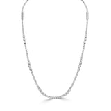 14K Gold Diamond Emerald Cut & Round Tennis Necklace - 4.27 CT