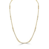 14K Gold Diamond Emerald Cut & Round Tennis Necklace - 4.27 CT