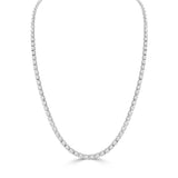 14K Gold Diamond Emerald Cut Tennis Necklace - 8.55 CT