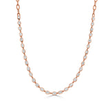 14K Gold Mix Shape Diamond Bezel Set Necklace - 2.55 CT