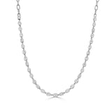 14K Gold Mix Shape Diamond Bezel Set Necklace - 2.55 CT