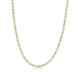 14K Gold Mix Shape Diamond Bezel Set Necklace - 2.55 CT