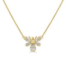 Load image into Gallery viewer, 14K Gold &amp; Diamond Bumble Bee Necklace