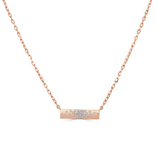 Load image into Gallery viewer, 14K Gold Diamond Sprinkle Bar Necklace