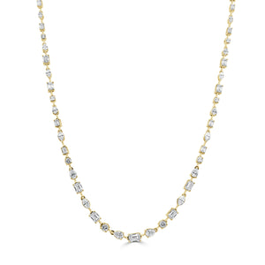 14K Gold Mixed Fancy Shape Diamond Necklace