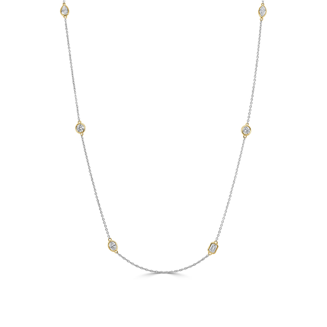 14K Gold & Mix-Shaped Diamond Two-Tone Necklace