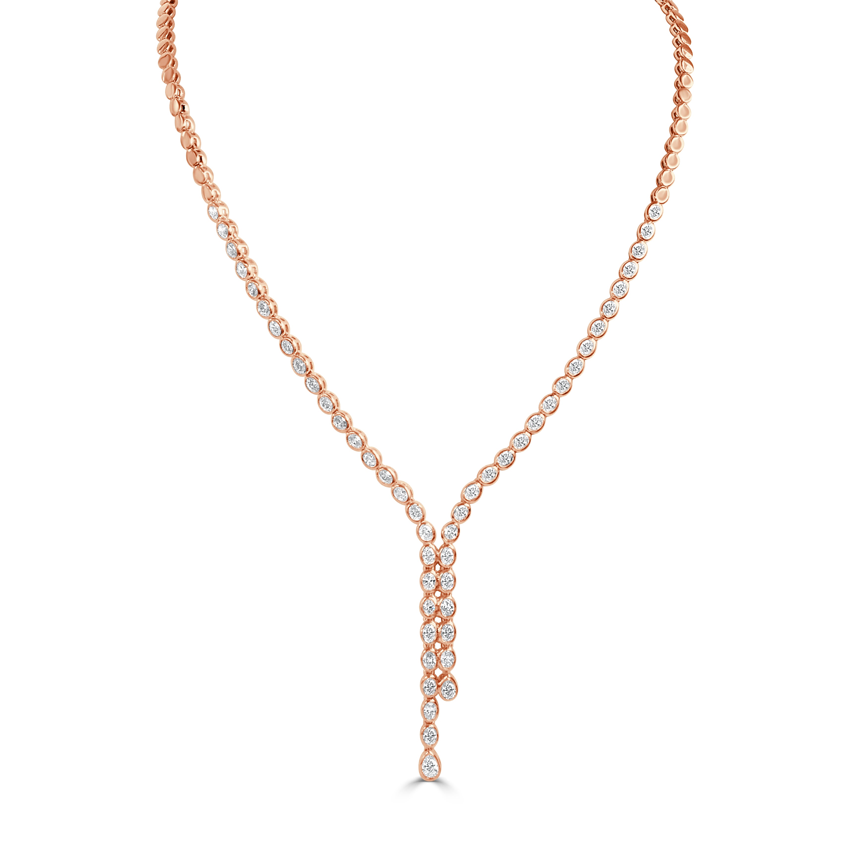14K Gold Mix Shape Diamond Necklace - 4.09 CT.