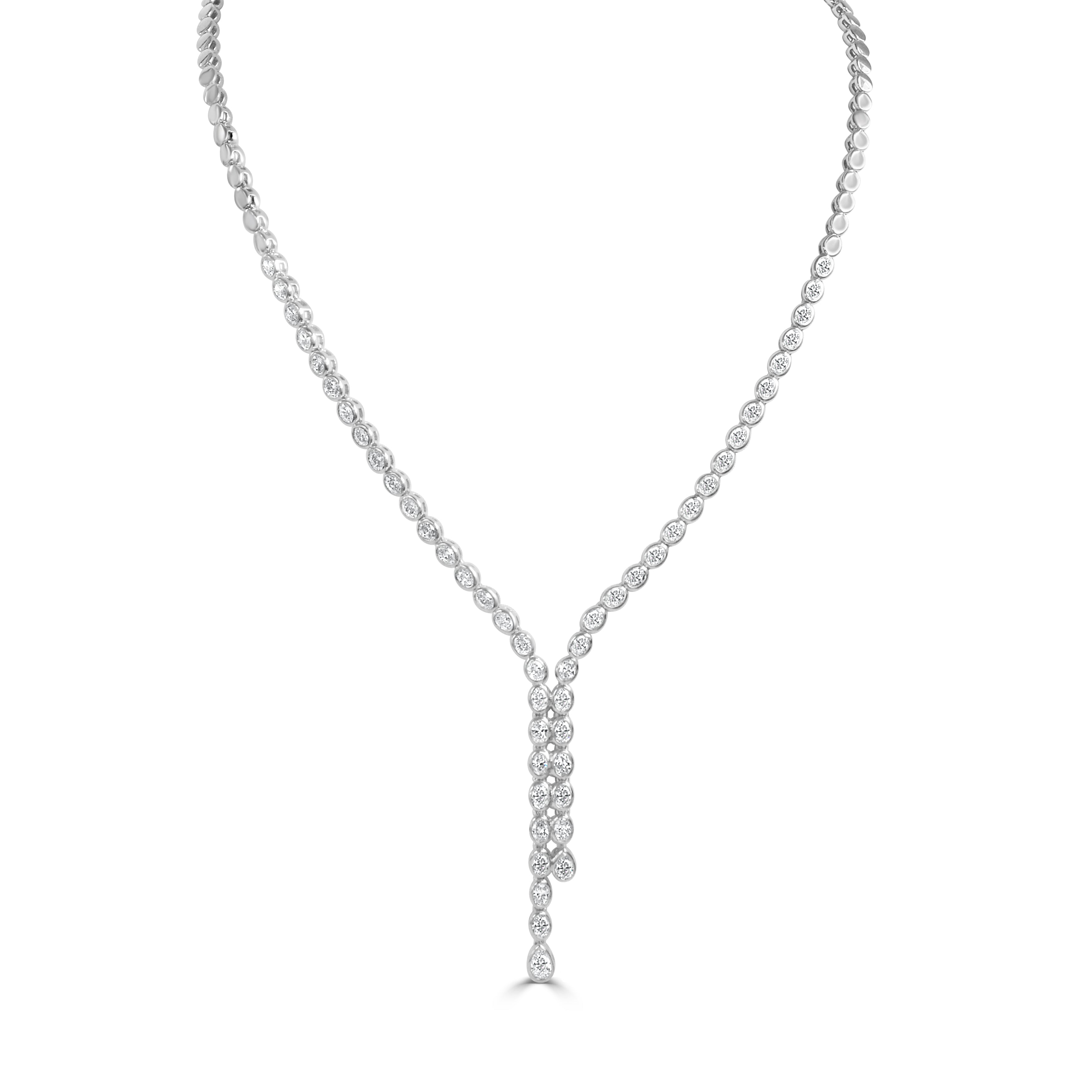 14K Gold Mix Shape Diamond Necklace - 4.09 CT.