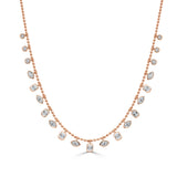 14K Gold & Fancy-Shape Diamond Beaded Necklace - 2.22ct