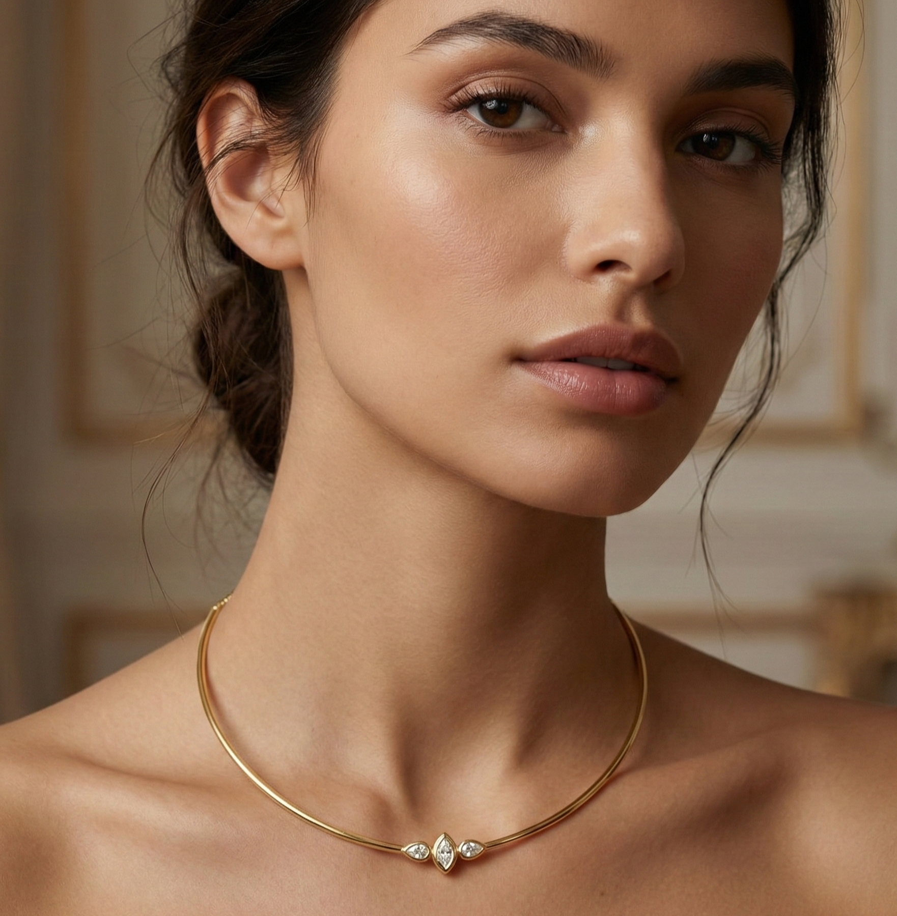 14K Gold Mixed Fancy Shape Diamond Necklace - 0.54 CT