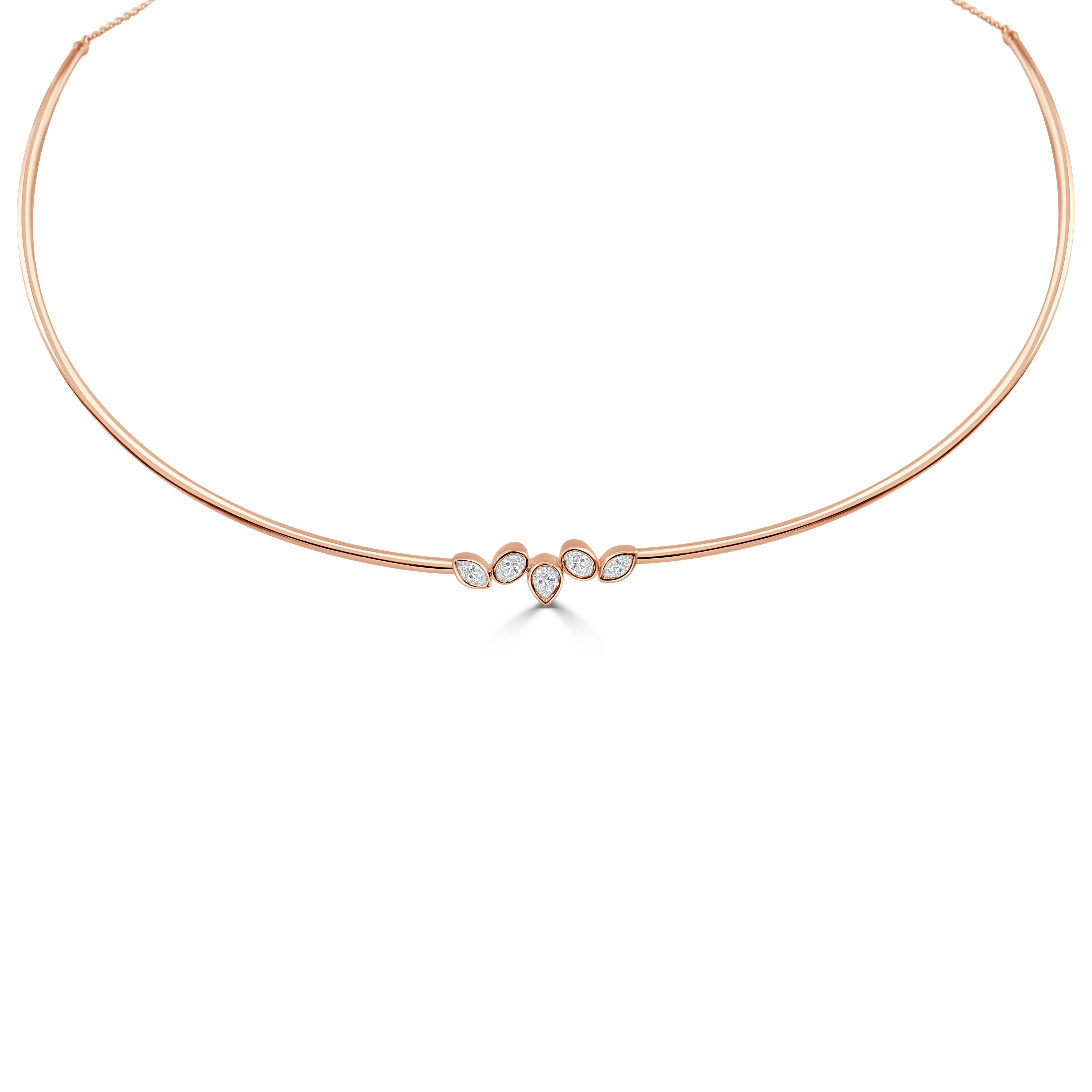 14K Gold Mixed Fancy Shape Diamond Necklace -0.48 CT