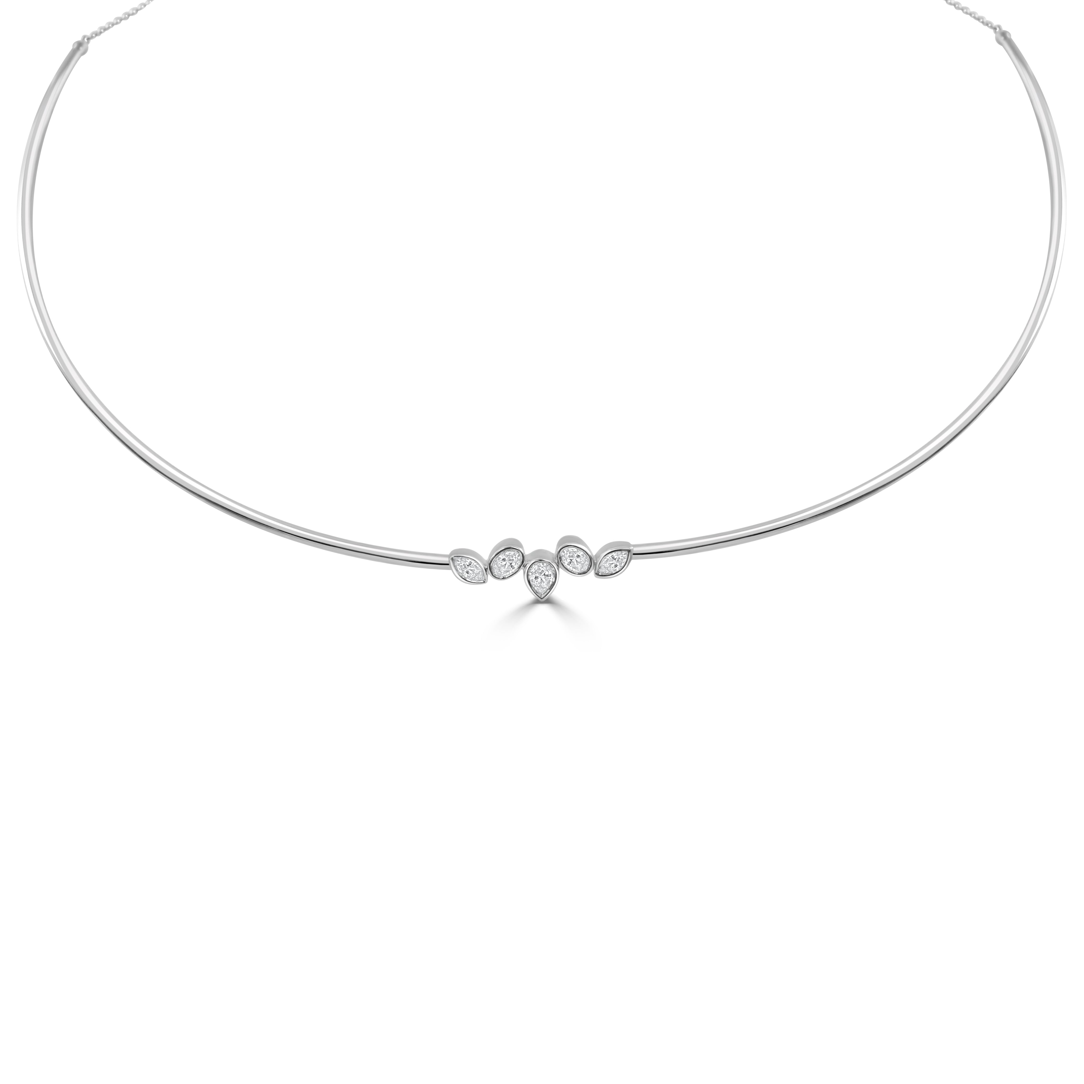 14K Gold Mixed Fancy Shape Diamond Necklace -0.48 CT