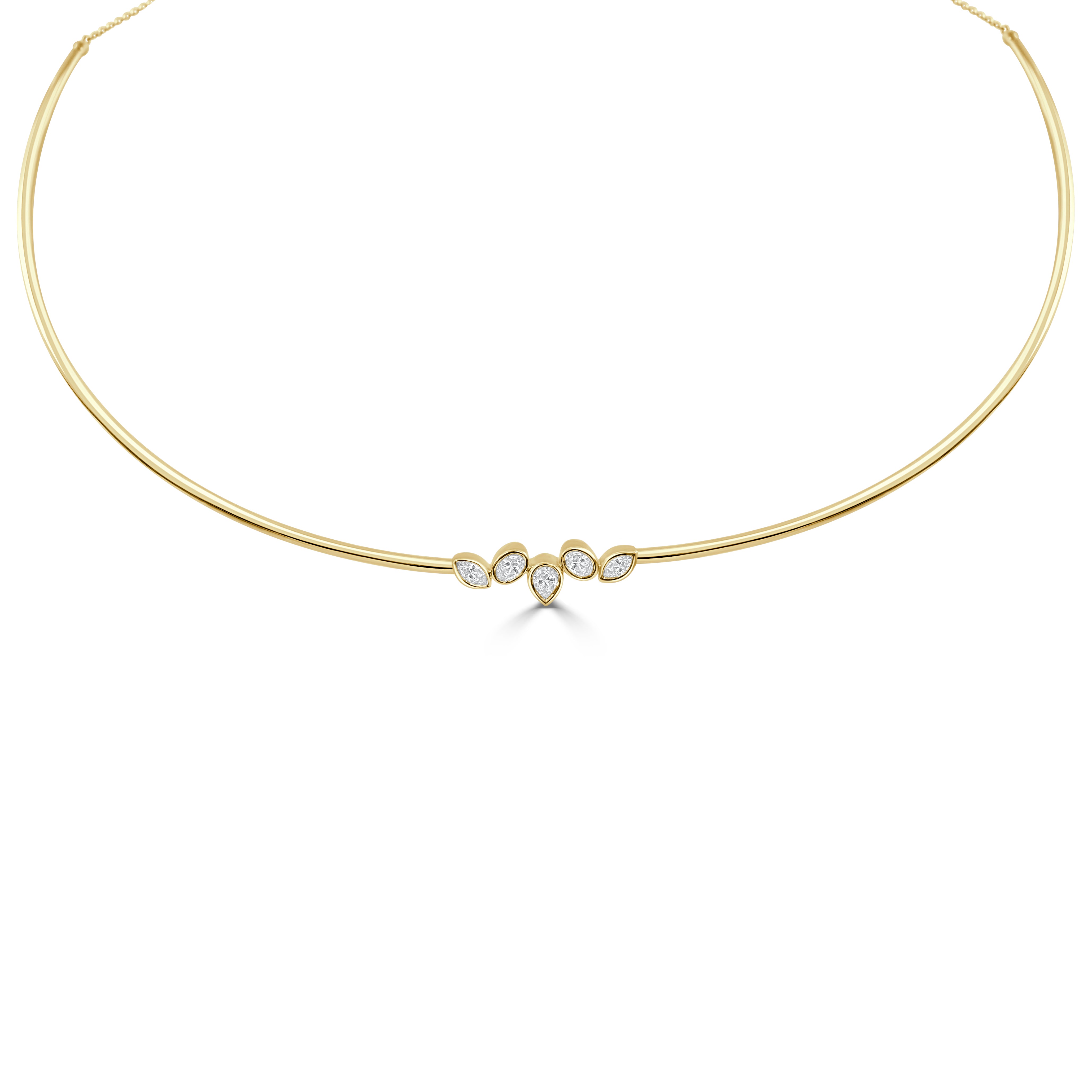 14K Gold Mixed Fancy Shape Diamond Necklace -0.48 CT