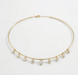 14K Gold Emerald Cut Diamond Dangle Necklace - 1.43 CT