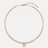14K Gold Emerald Cut Diamond Necklace - 0.41 CT