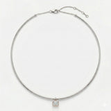 14K Gold Emerald Cut Diamond Necklace - 0.41 CT