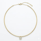 14K Gold Emerald Cut Diamond Necklace - 0.41 CT