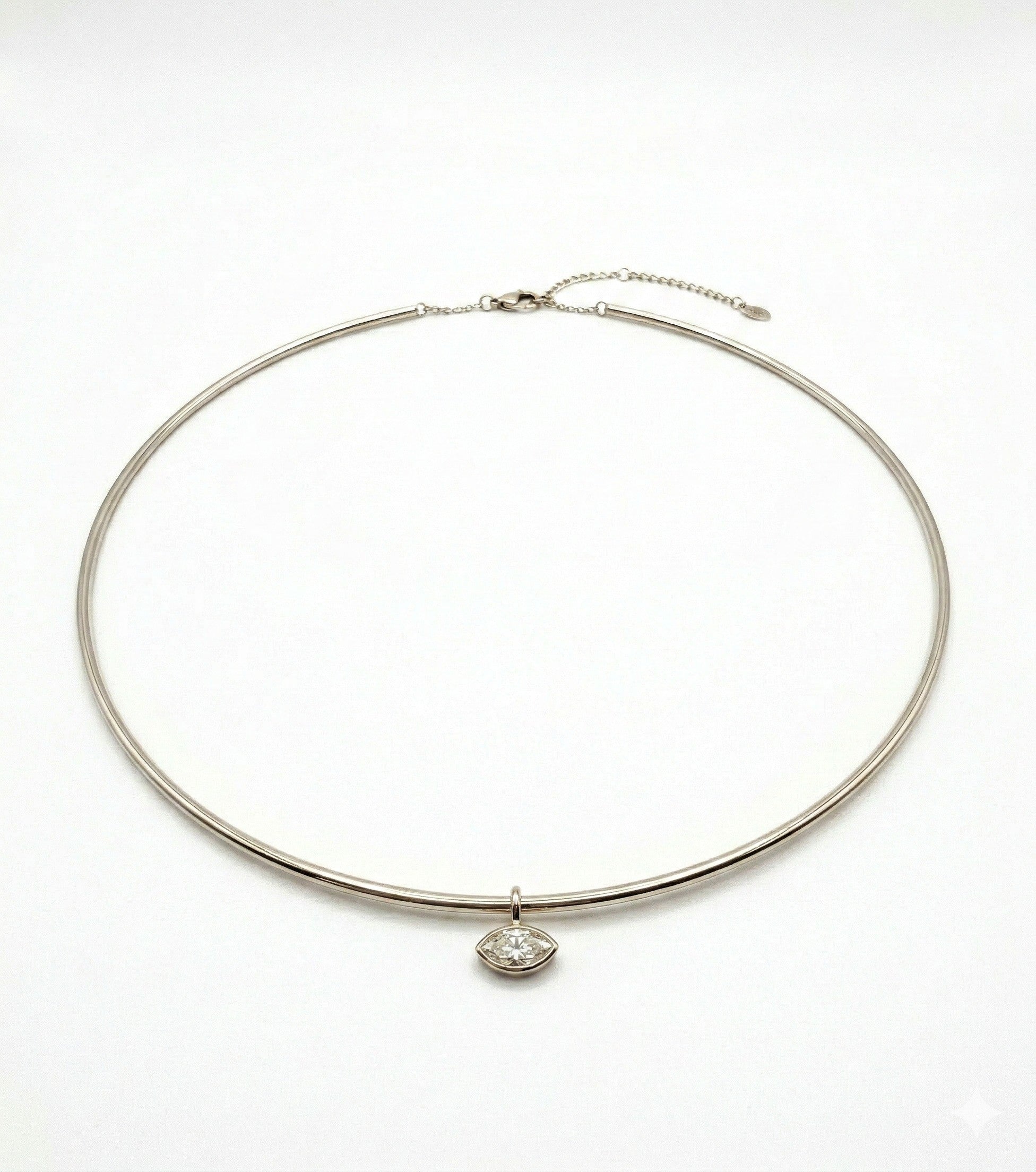 14K Gold Marquise Diamond Necklace - 0.38 CT