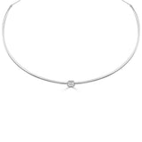 14K Gold Emerald Cut Diamond Necklace- 0.32 CT