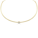 14K Gold Emerald Cut Diamond Necklace- 0.32 CT