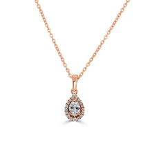 Load image into Gallery viewer, 14K Gold Round &amp; Oval Cut Diamond Pendant Necklace