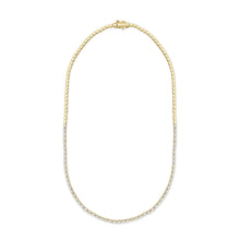 Load image into Gallery viewer, 14K Gold &amp; Emerald-Cut Diamond Tennis Necklace