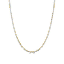 Load image into Gallery viewer, 14K Gold &amp; Emerald-Cut Diamond Tennis Necklace