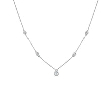 Load image into Gallery viewer, 14K Gold &amp; Pear-Shaped Diamond Station Necklace